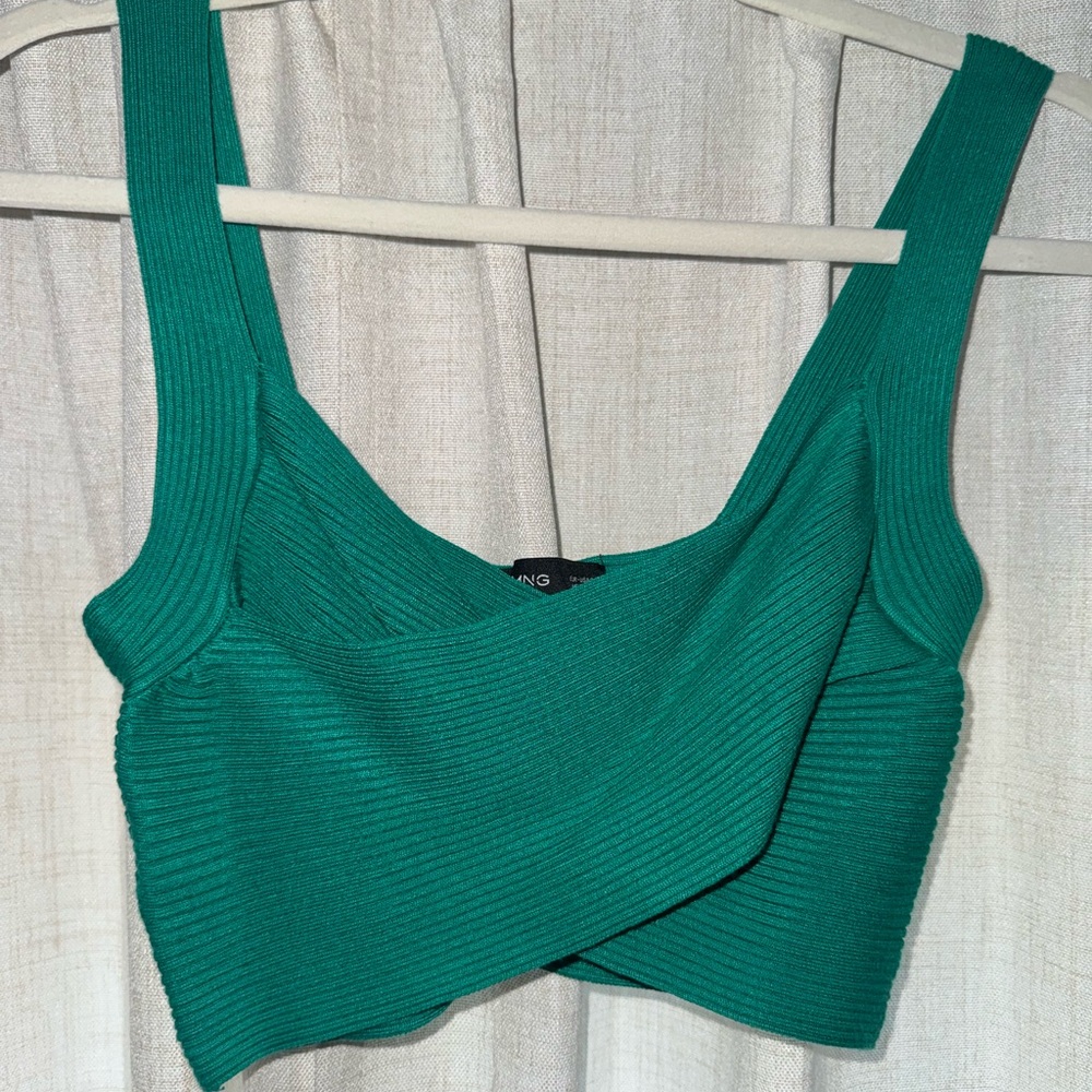 Mango Teal Ribbed Tank Top
